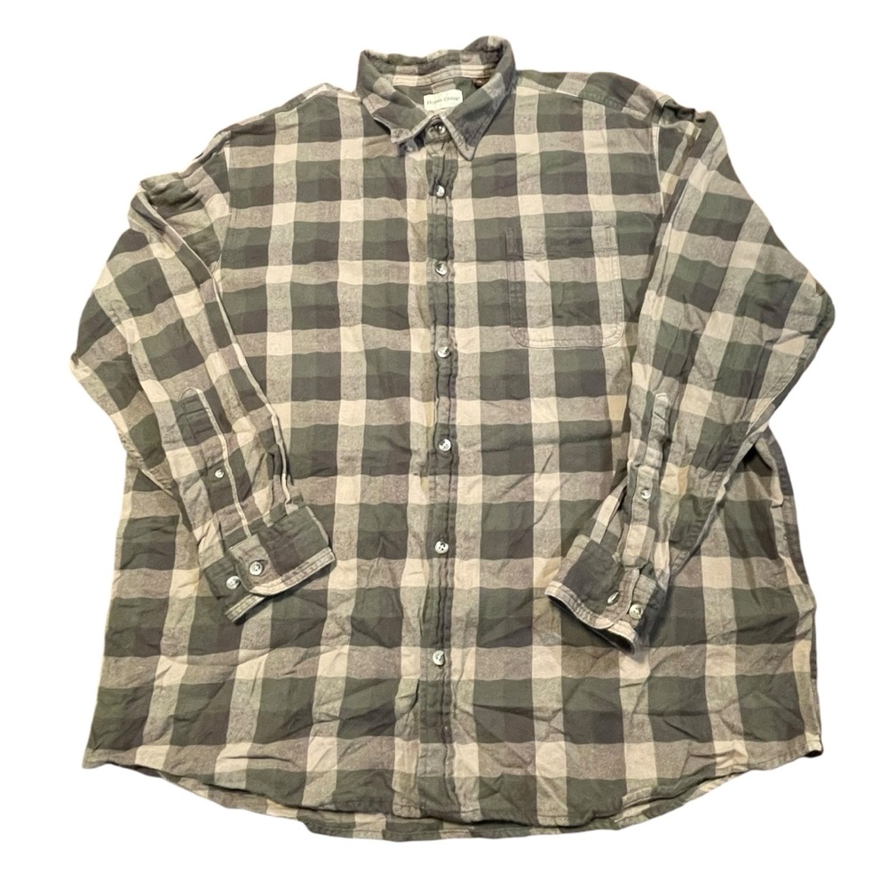 3/$15 Hobbs creek mens size 2XL flannel plaid Longsleeve button down shirt green
